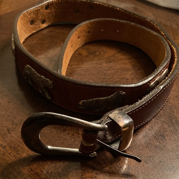 Honest by Brighton Accessories - Honest by Brighton VINTAGE (1992)  “Endangered Species” Brown Leather Belt.